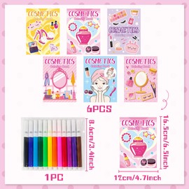 LaVenty Spa Party Makeup Party Favor Spa Party Makeup Party Bags Fillers Coloring card Party Bags DIY Stickers for Girls Spa Party Makeup Party Bags Fillers