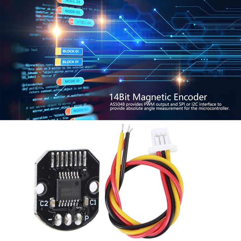 Oumefar AS5048A Magnetic Encoder I2C Interface 14-Bit Encoder Magnetic Encoder