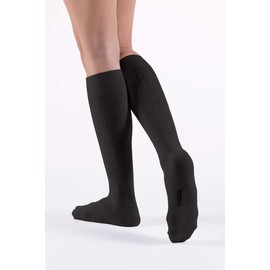 "Promotes Blood Flow in Lower Leg Veins" Medical Elastic Stockings for Women, FAST LAINE High Socks, 0.6 - 0.8 inches (15 - 20 mmHg (Black, Medium) <General Medical Devices>