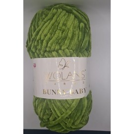 Wolans Bunny Baby Chenille Style Yarn Wool 70 Colours Available 100g Balls (Apple Green Col 69)