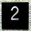 Brand New 2nd Floor Elevator Jamb Plate Sign, Braille #2,