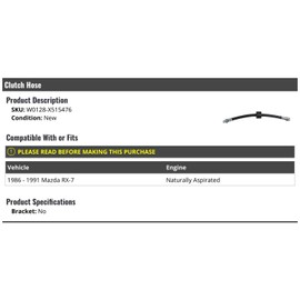 Clutch Hose - Compatible with 1986-1991 Mazda RX-7 Naturally Aspirated