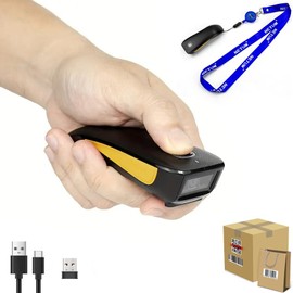 1D 2D QR Barcode Scanner Wireless, Mini Code Scanner with Bluetooth, Small Portable Bar Codes Reader for Computers Tablet Android iOS, 2.4G Cordless Image Reader for Supermarket, Warehouse Inventory
