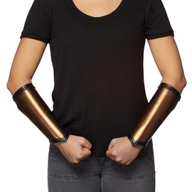 HMS LEATHERLIKE Superhero ARM PROTECTOR-2-PC Set-Velcro Adjustment, Bronze, one Size