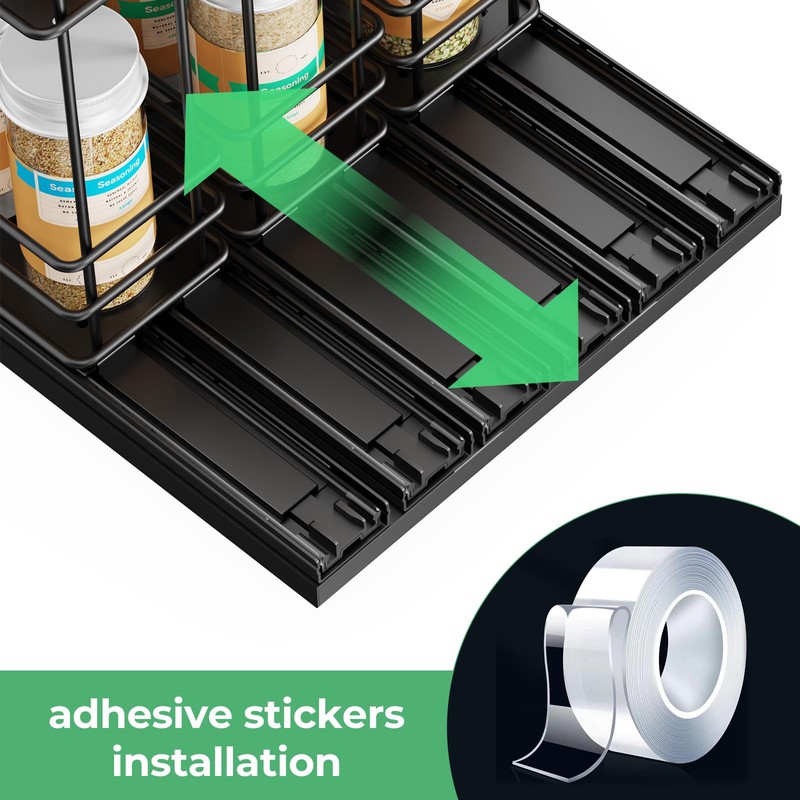 Mystozer Pull Out Spice Rack Organizer for Cabinet, Slide Out