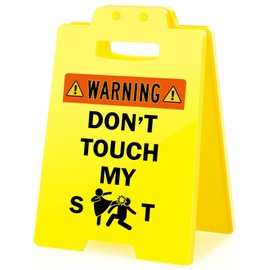 XgiftCreat Funny Office Desk Sign - Don’t Touch My Stuff, Small Fun Gag Cubicle Decor Gifts for Team Coworker Teammate Employee Hr Boss