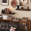 BAMEOS Solid Bamboo Floating Shelves, Set of 2 with Invisible