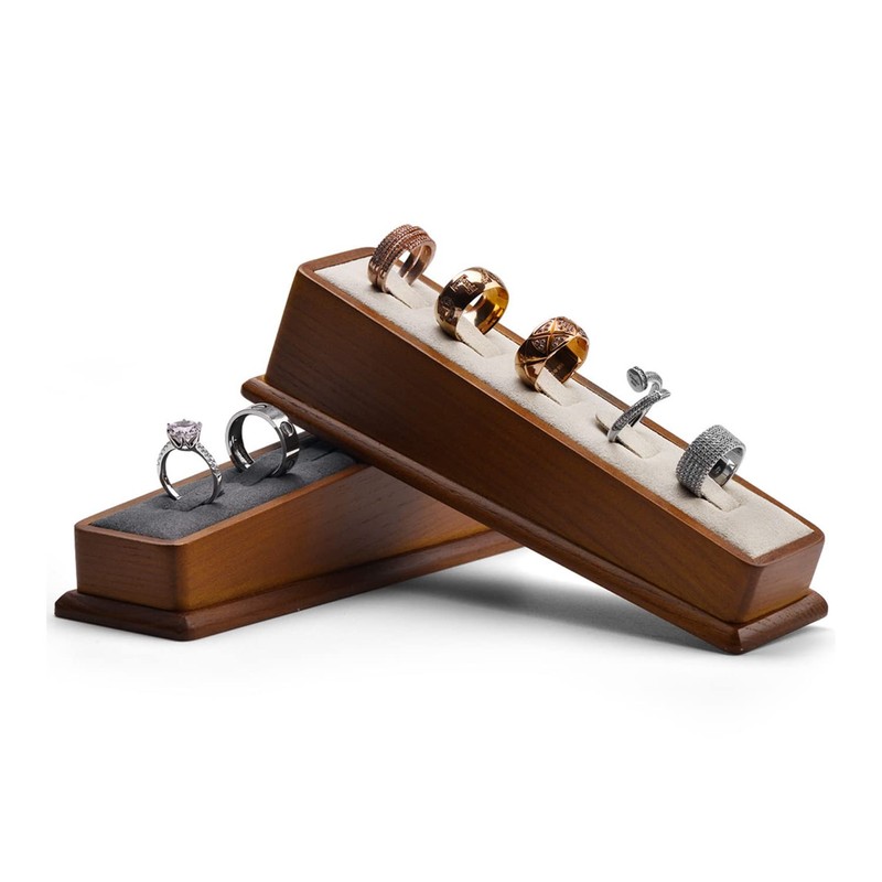 Oirlv Solid Wooden Ring Display Stand Elegant Ring Storage Holder