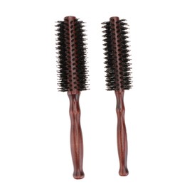 IWOWHERO 2pcs Natural Bristles Hair Brush Round Combs for Women Curly Hair Detangler Salon Styling