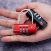 munkees TSA Approved Luggage Lock, 3-Digit Combination, Metal Construction (Red)