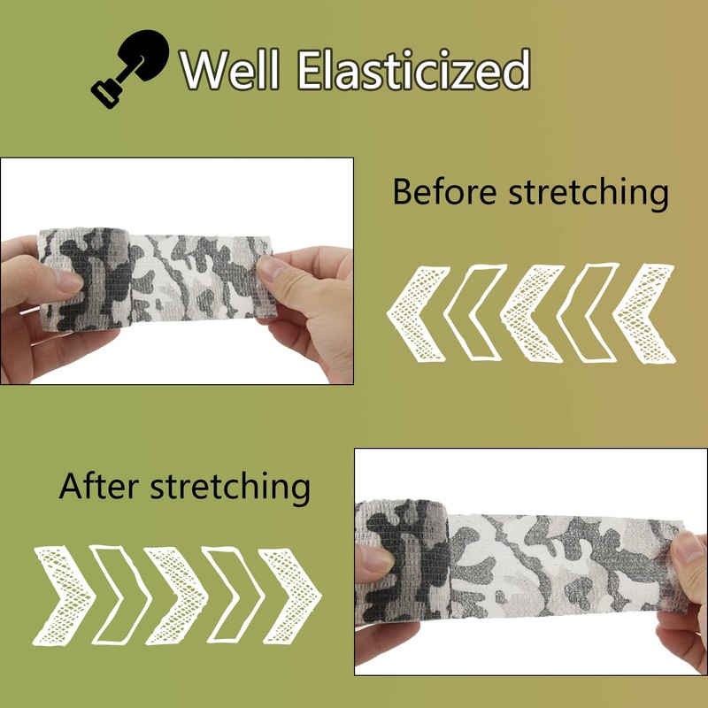 BOROLA Self-Adhesive Protective Camouflage Tape Cling Scope Wrap Camo Stretch