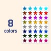 8 Colours, 1000 Pack, Foil Star Metallic Stickers, 15mm