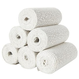 6 Pack Plaster Gauze Bandage for Hobby Craft, Each Roll 6” x 180”Plaster Cloth Rolls Bulk, Plaster Cloth Gauze Bandage for Masks, Scenery, Belly Cast 