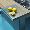LANGBOHOS Tempered Glass Cutting board for Kitchen with Lip，Clear Glass