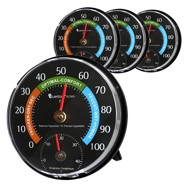 Lantelme Set of 4 Combination Hygrometer and Thermometer Set for