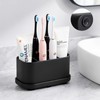 Luxspire Toothbrush Holders for Bathrooms, Silicone, 5 Slots, Black