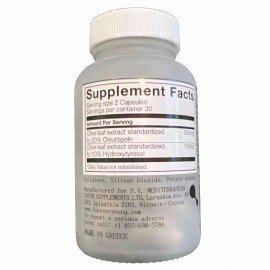 Forever Young Poli Olive Leaf Isolate Dietary Supplement 60 Caps 30 Day Supply