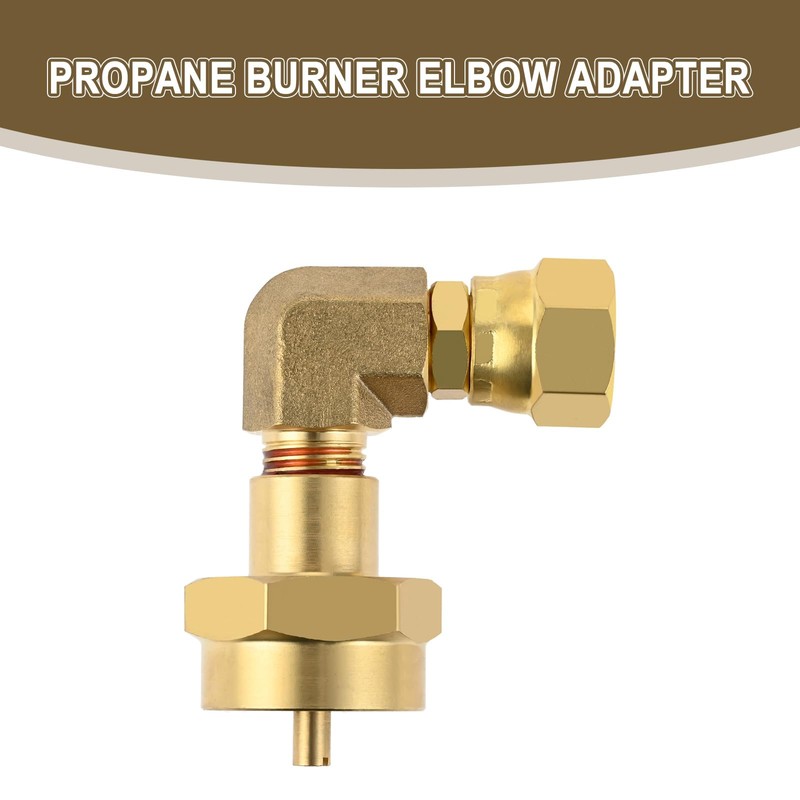 Mgoodoo 1LB Propane Burner Elbow Adapter, 3/8 Inch Brass Swivel