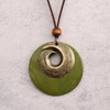 Bjesinmo Wooden Pendant Necklace for Women Brown Wood Choker Chunky