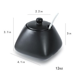 RockTrend Black Simple - Juego de servir café de cerámica, jarra para crema y azucarero