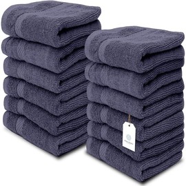 Luxury Cotton Towels - Large Hotel Spa Bathroom Face Towels - Colour: navy blue
