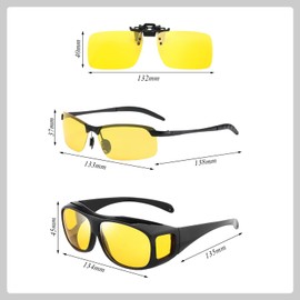 GTYHH 3 Stück Einfache Brillen, Fahrradbrillen, Nachtfahrbrillen, Blendschutzbrillen, Anti-Wind- Und Sandbrillen