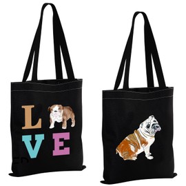 MBMSO English Bulldog Gifts English Bulldog Tote Bag English Bulldog Lover Gifts Owners Dog Mom Gifts Tote Shopping Bag, English Bulldog Tb-black, Medium
