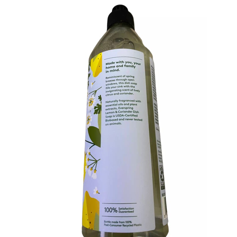 Everspring Seasonal Collection Lemon & Coriander Liquid Dish Soap 18