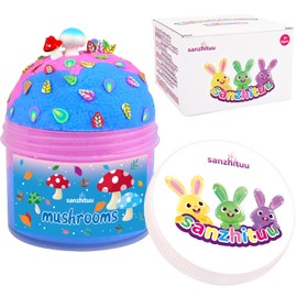 Sanzhituu Cloud Slime for Kids, Slime Kit for Girls Ages 8-12, 7oz. Kids Slime Set Party Kit Goodie Bag Stuffers with Cute Charms, Perfect for Birthday Gift for Girls and Boys (Pink & Blue)