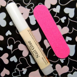 Unbranded 3-D STILETTO *GLAM RED* Gems Gloss Full Cover 24 Nail Tips Press On Glue Set!