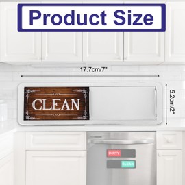 PATIKIL Dishwasher Magnet Clean Dirty Sign, 7x2 Inch Clean & Dirty Dishwasher Indicator Slider Silver Funny Acrylic Magnet Sign Kitchen Accessory, Black & Brown