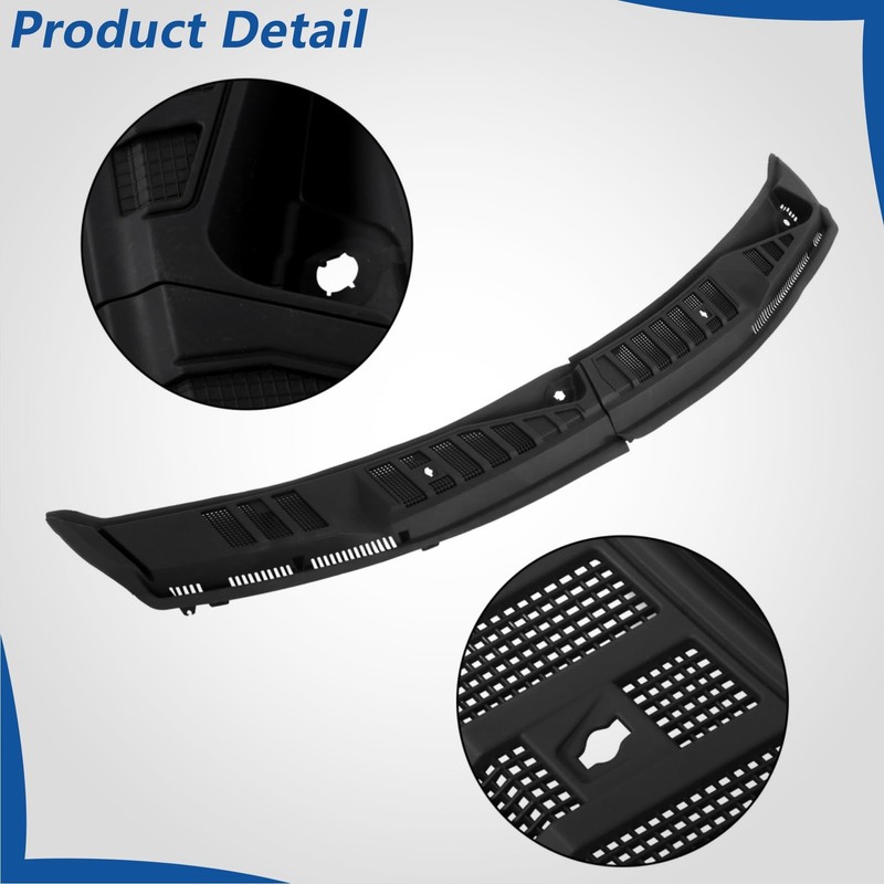 WFLNHB Plastic Windshield Window Wiper Cowl Cover Grille Kit Black