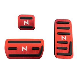 [YANMW] nbox Pedal Cover, Brake Pedals, Compatible with Honda nbox N-WGN N-Wagon NBOX Custom N-VAN Aluminum Foot Pedal Brake Axle Cover Included, N-Box JF5 JF6, Easy Installation, 3 Piece Set (Red)