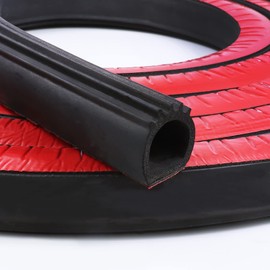 D Shape Door Rubber Seal Strip,1" RV Slide Out Seal Self-Adhesive EPDM Rubber,Heavy Duty Automotive Weather Stripping for Fill Gaps,Apply to Car,Truck,RV,Boat and Home Application (25ft)