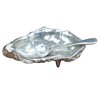 Fine Pewter Salt Bowl with Simple Spoon, Handcast from an
