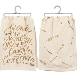 Primitives by Kathy Glitter Kitchen Towel - Friends Gather Here with Laughter, Love and Cheer