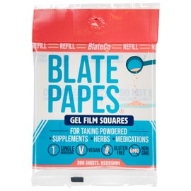 Blate Papes Edible Film Squares, 200 Count [Refill Pack] | Gel Films for Taking Herbs and Supplements
