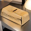 MIJOMA Money Box with Lock - Gold Bar Design, Ceramic,