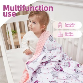 JORNH Baby Blanket for Newborns,New Gifts for Boys Girls Toddlers, Super Soft Baby Cot Blanket with Dotted Fleece Backing, Unisex New born Essentials (Elephant,75x100cm)