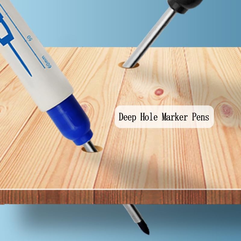 BetterJonny 16Pcs Deep Hole Marker Pens, 30mm Waterproof Long Head