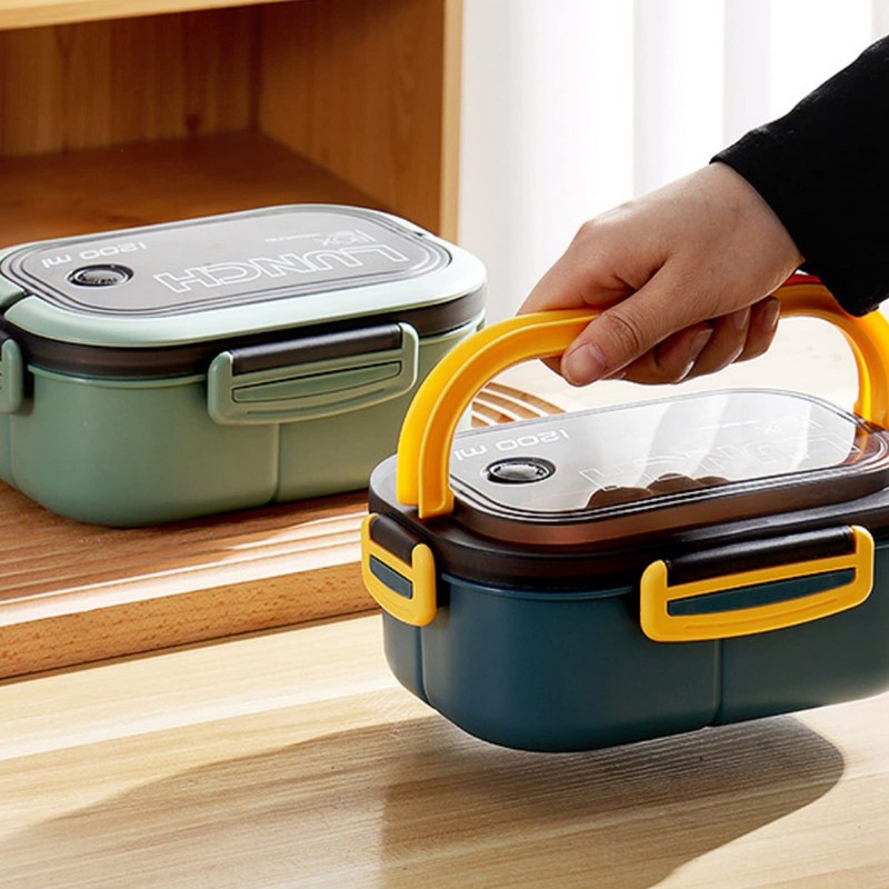 Caja de Almuerzo en Capas, Contenedor de Almuerzo Saludable a