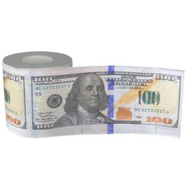 Iconikal 240-Sheet Gag Joke Money Toilet Paper, $100 Dollar Bill, 1 Roll