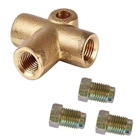 3 Way Tee Piece Brake Clutch T 3/16" Pipe Metric M10 Pipe Connector & 3 Male NUT