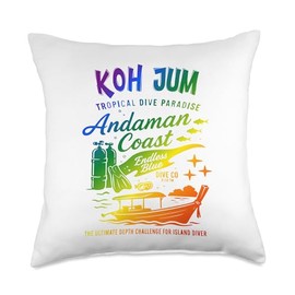 Koh Jum Dive Adventure Andaman Coast Throw Pillow