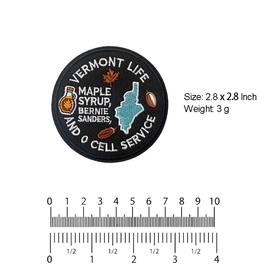 U-Sky Sew or Iron on Sarcasm Embroidered Applique Patches | Vermont Heritage Embroidered Patch | Maple & Mountain Motifs w/State Icon Design | Bernie Sanders Tribute | Iron On for Jackets Hats