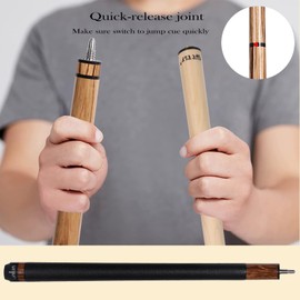 CUEELF Heavy Hitter Jump Break Pool Cue 3-Piece Jump/Break Pool Cue Stick Zebra Wood Pool Stick 23 oz Break Pool Cue (Zebra-Leather Wrap, 23 oz)