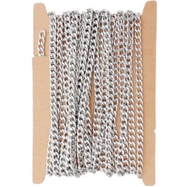 THREENEST 16.4-Feet Stainless Steel Curb Chains,Thick Decorative Cuban Twisted Links Chain for Necklace Bracelet Jewelry Making [Width 4.5mm]