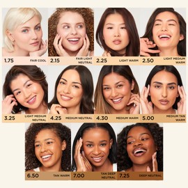 HALEYS Re-form Luminous Skin Foundation, VEGAN + CRUELTY-FREE, Blurs, Conceals, Blendable, Buildable Med-to-Full Coverage, Weightless, Oil-free, All-Day Wear, Hyaluronic Acid, All skin types (3.25)