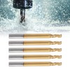5Pcs 3‑Flute Flat End Milling Cutter Ti Plating Router Bits
