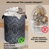Black Damask Flower Large Clothes Hamper Bag - Laundry Basket